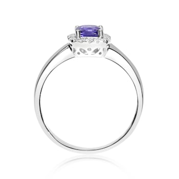 Gin & Grace 10K White Gold Tanzanite and Diamond Ring