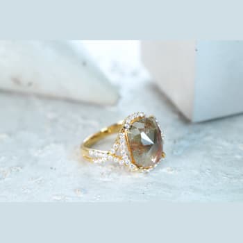 Gin & Grace 18K Yellow Gold Natural Brown and White Diamonds Ring