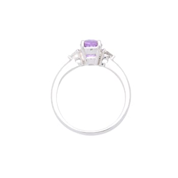 Gin & Grace Platinum 950 Diamond Ring with Purple Sapphire