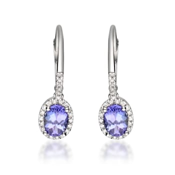 Gin & Grace 14K White Gold Natural Diamond I1 Dangle Earring Genuine
Blue Tanzanite