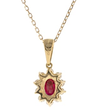Gin and Grace 14K Yellow Gold Ruby Pendant with Diamonds