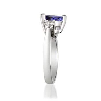 Gin & Grace 14k White Gold Genuine Tanzanite With Natural Diamond
(I1) Statement Ring