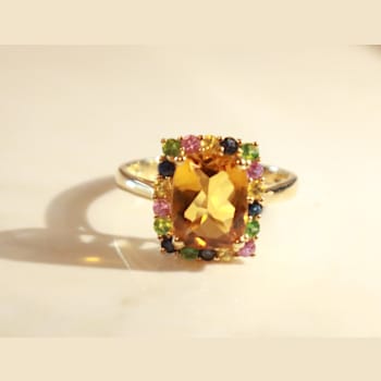 Gin & Grace 10K Yellow Gold  Citrine  with Citrine Tsavorite and Multi-Sapphire