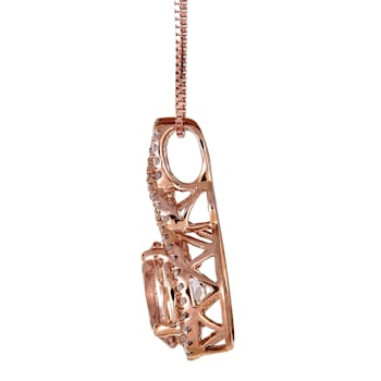 Gin & Grace 14K Rose Gold Real Diamond(I1) Pendant Necklace with
Genuine Morganite