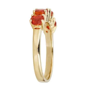 Gin & Grace 14K Yellow Gold Natural Fire Opal & Real Diamond (I1)Ring