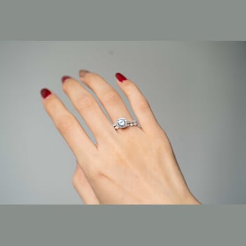 Gin & Grace 14K White Gold Ring with Aquamarine