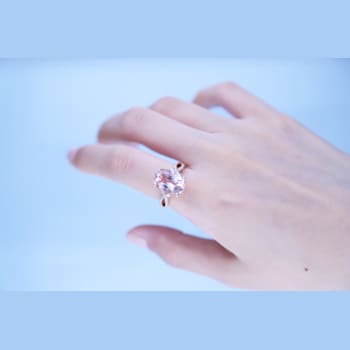 Gin & Grace 14K Rose Gold Morganite and Diamond Twirl Ring