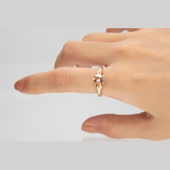 Gin & Grace 10K Rose Gold Morganite and Diamond Ring