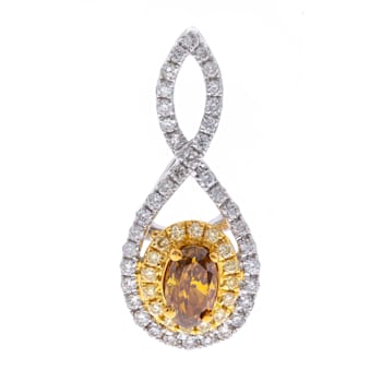 Gin & Grace 18K Two-Tone Gold Natural Yellow and White Diamond Pendant