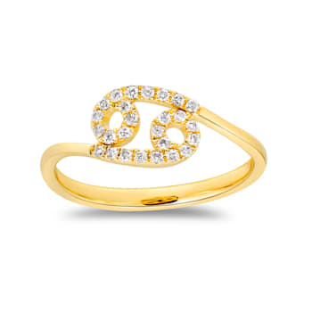 Gin & Grace 10K Yellow Gold Real Diamond Ring (I1)