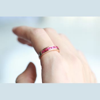 Gin & Grace 14K Rose Gold Ring with Princess Cut Ruby