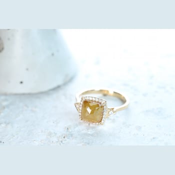 Gin & Grace 14K Yellow Gold Natural Brown and White Diamonds Ring