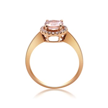 Gin & Grace 10K Rose Gold Morganite & Diamond Ring