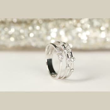 Gin & Grace 18K White Gold Real Diamond Ring (I1)