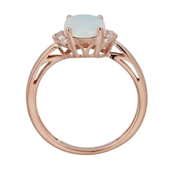 Gin & Grace 10K Rose Gold Natural Australian Opal & Real Diamond
(I1) Ring