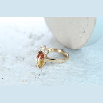 Gin & Grace 14K Yellow Gold Natural Brown and White Diamonds Ring