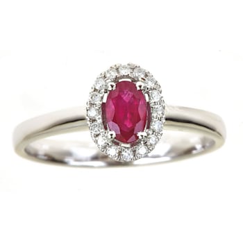 Gin & Grace 14K White Gold Ruby and Diamond Ring