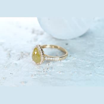 Gin & Grace 14K Yellow Gold Natural Brown and White Diamonds Ring
