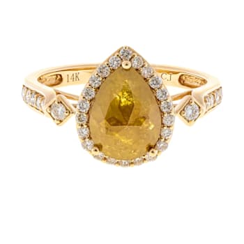 Gin & Grace 14K Yellow Gold Natural Brown and White Diamonds Ring