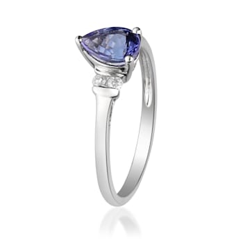 Gin & Grace 10K White Gold Tanzanite with Diamond  Ring