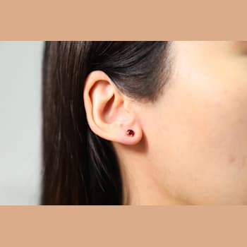 Gin & Grace 14K Yellow Gold Stud Earring with Genuine Ruby