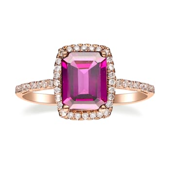 Gin & Grace 10K Rose Gold Raspberry color Natural Rhodolite Garnet
Diamond (I1)