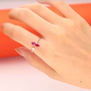 Gin & Grace 18K White Gold Ruby and Diamond Ring
