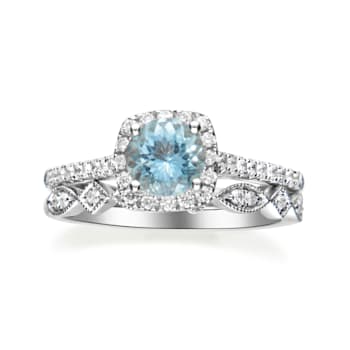 Gin & Grace 14K White Gold Ring with Aquamarine