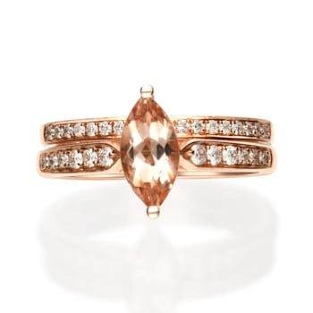 Gin & Grace 14K Rose Gold Morganite with Diamond (I1) Ring