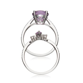 Gin & Grace 14K White Gold Natural Pink Amethyst, Light Pink
Amethyst & Real Diamond (I1,) Ring