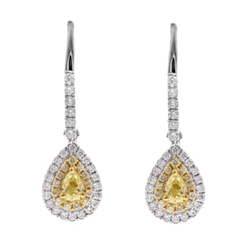 Gin & Grace 18K Two-Tone Gold Natural Yellow and White Diamond Earring
