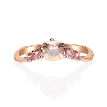 Gin & Grace 18K Rose Gold Ring with Genuine Morganite & Natural
Pink Sapphire