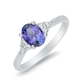 Gin & Grace 14K White Gold Tanzanite and Diamond Ring
