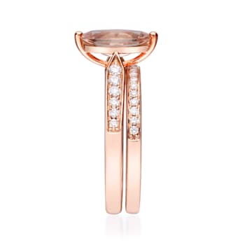 Gin & Grace 14K Rose Gold Morganite with Diamond (I1) Ring