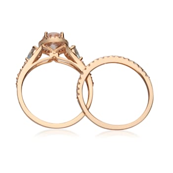Gin & Grace 14K Rose Gold Natural Morganite, Aquamarine and Real
Diamond (I1) Ring