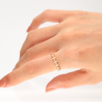 Gin & Grace 18K Yellow Gold Real Diamond Ring (I1)