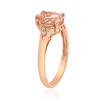 Gin & Grace 10K Rose Gold Morganite and Diamond Ring