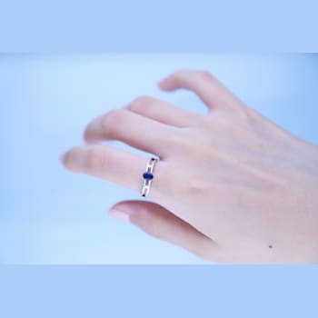 Gin & Grace 14K White Gold Natural Blue Sapphire & Real Diamond
(I1) Ring