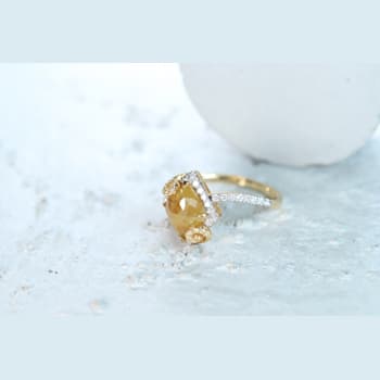 Gin & Grace 18K Yellow Gold Natural Yellow and White Diamonds Ring