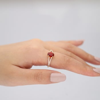 Gin & Grace 14K Yellow Gold White Natural Diamond & Fire Opal
Diamond (I1) Ring