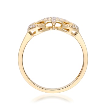 Gin & Grace 14K Yellow Gold Round-cut Real Diamond (I1) Ring
