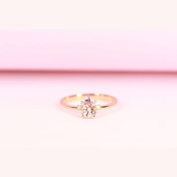 Gin & Grace 18K Rose Gold Real Diamond Ring (I1) with Morganite
& Pink Sapphire