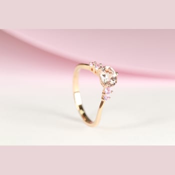 Gin & Grace 18K Rose Gold Ring with Genuine Morganite & Natural
Pink Sapphire