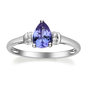 Gin & Grace 10K White Gold Tanzanite with Diamond  Ring