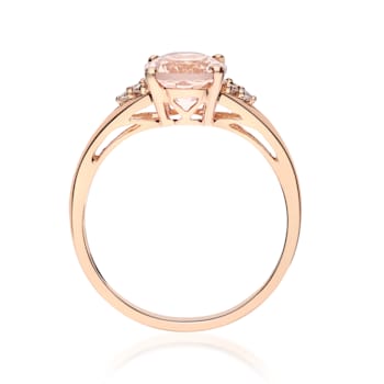 Gin & Grace 10K Rose Gold Morganite and Diamond Ring