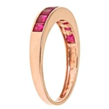 Gin & Grace 14K Rose Gold Ring with Princess Cut Ruby