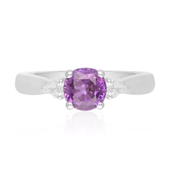 Gin & Grace Platinum 950 Diamond Ring with Purple Sapphire