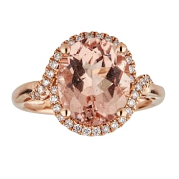 Gin & Grace 14k Rose Gold Genuine Morganite With Natural Diamond
(I1) Ring