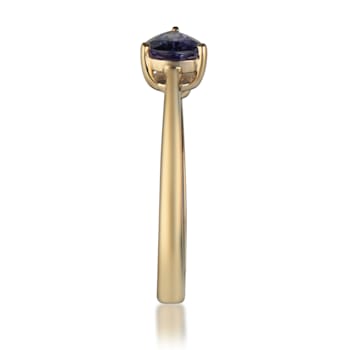 Gin & Grace 14K Yellow Gold Real Diamond Ring (I1) with Genuine Tanzanite