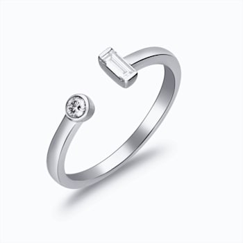 Gin & Grace 18K White Gold Natural White Diamond Ring